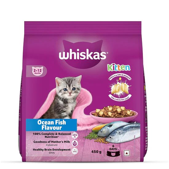 Whiskas Ocean Fish Dry Cat Food - All Breed Kitten (2-12 months)